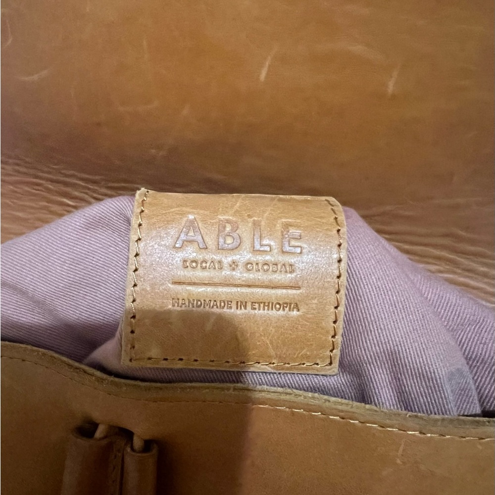 Able Cognac Leather Backpack - Picture 5 of 11